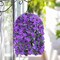 Artificial Hanging Flowers for Outdoors, Fake Hanging Plants with Baskets, Silk Faux Flowers UV Resistant for Planters Home Patio Porch Spring Outside Decorations